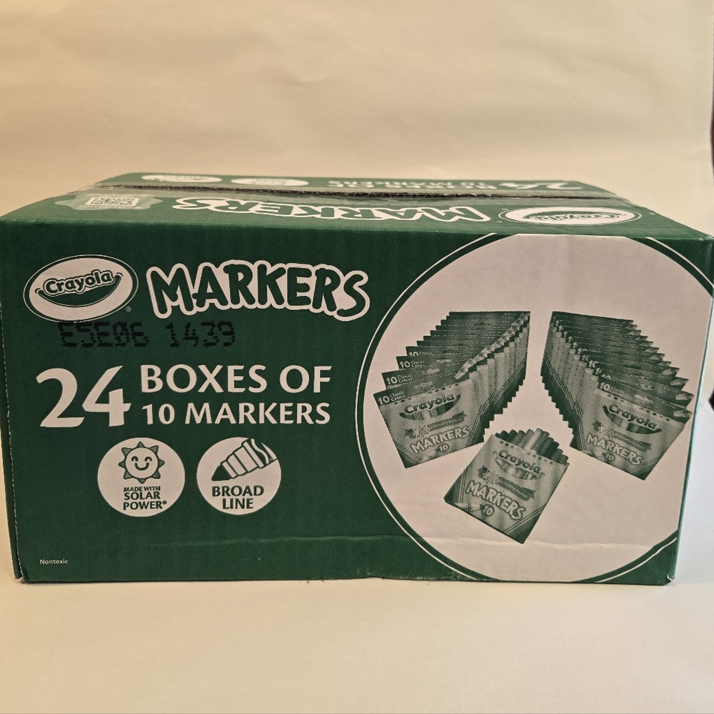 Crayola Bulk Case - 24 Packs of Crayola Broad Line Markers (10 Per Pack)